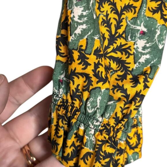 J Crew Elephant Ruffle Off the Shoulder Button Up Ruffled Top - Picture 4 of 5